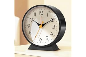 Azyh Despertador analógico sin tictac, pequeño reloj de mesa retro, reloj de mesa para decoración de salón, dormitorio, mesita de noche, adultos, ancianos, niños, reloj despertador de viaje, funciona