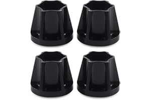 INJORA RC Hexagonal 12mm Rueda Hex 4pcs Metal Adaptador Set para 1/10 RC Crawler Wheel Rim Axial SCX10 Traxxas TRX4 D90 (Negro 18,4mm)