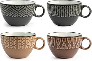 H&H 6 filiżanek etnicznych Jumbo w różnych stoneware cc460