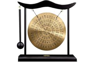 Hollylife Brass Feng Shui Gong Percussion Instruments Handmade Brass Gong Zen Art Desktop Chinese Home Decor Office Decorative Ornament Housewarming Blessing Gift