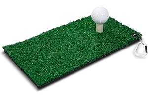 SATOHA Masters Golf Winter Kunstrasematte Matte 16 x 30 cm inkl. Karabinerhaken (für das Aufhängen am Bag)