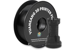 YUANEANG 3D Printer Filament,Black Pla,3D PLA Filament,3D Printing,PLA Filament 1.75mm 1kg,PLA（2.2LBS） /Spool(Black)