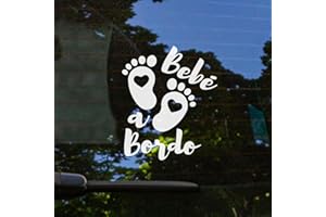 BRATIKISHOP Bebe a bordo, Pegatina bebe a bordo coche 16 x 13.5 cm, Bebe a Bordo Pegatina Coche Resistente a UV e Impermeable, Bebé Sticker