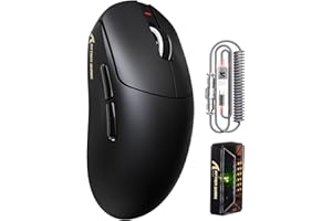 ‎ATTACK SHARK ATTACK SHARK X8PRO 55g Mysz bezprzewodowa do gier, ultralekka, spiralny kabel dla średnich i dużych dłoni, częstotliwość odświeżania 8 tys., 2,4 GHz/przewodowy/BT, 500mAH,40000 DPI-czarny