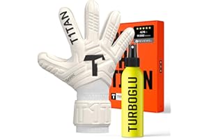 T1TAN Classic White-Out Junior Gants de Gardien de But Junior, Gants de Football, Tailles 3-6, pour garçons et Filles, de 4 à 11 années