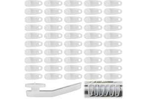 ECEOTHSY Ganchos Cortinas, Ganchos Deslizantes Reforzados Para Cortinas - 50 Unidades De Ganchos De Plástico Blanco, Compatibles Con Rieles Extensibles De Marcas Como Valiant, Stanley, Swish, Kirsch Y Acrim