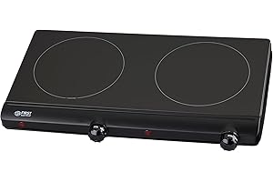 ‎TZS FIRST AUSTRIA TZS First Austria Infrarot Keramik-Herdplatte doppelt | ALLE Topfarten | Doppelkochplatte 15 cm | Kochfeld für Umzug, Camping, Ferienwohnung - schnelles Aufheizen & stufenlose Einstellung