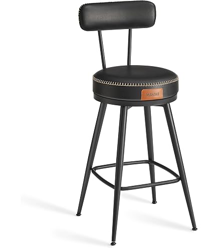 WOLTU BH122gr-2 Sgabelli da Bar Sedia Cucina in PU Gambe Legno Schienale di Plastica, Grigio 2 Pezzi