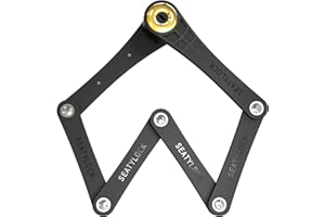 SEATYLOCK FoldyLock Forever Folding Bike Lock - Sold Secure Gold Patented High Security Bike Lock with Key - Heavy Duty Anti Theft Bike Lock with Frame Mount for Electric Bikes and City Bikes - 90cm