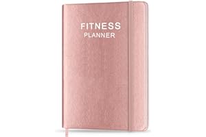 Getvow Fitness Planner - Workout for Woman and Man, Women & Men A5 Hardcover Journal/Planner to Track Weight Loss, GYM, Bodybuilding Progress Daily Health Wellness Tracker, Rose
