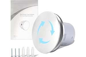 Tefola Aspiratore da 99 mm, Aspiratore silenzioso ad alta velocità per interni, Aspiratore da parete in alluminio argento da 4 pollici per la ventilazione e la purificazione dell'aria