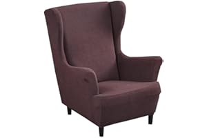 Highdi Kinder Jacquard Ohrensessel Überzug, Sessel-Überwürfe Ohrensessel Schonbezüge Bezug Sesselhusse Elastisch Stretch Tiger Stuhlbezug mit Armlehne Hohe Rückenlehne Universal (braun)