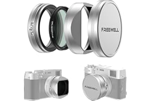 Freewell CPL/czarna mgiełka dyfuzyjna (1/4) zestaw filtrów z osłoną obiektywu do serii Fuji X100 (X100VI, X100V, X100T, X100F, X100S, X100) (srebrny)