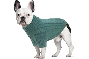 LiebeDD Hundepullover - Winter Warm Hundepulli mit Beinen Solide Klassisch Hunde Strick Pullover Hunde Pullis für Große Hunde Dackel Französische Bulldogge, Dog Sweater (Türkis L)