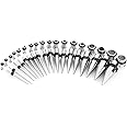 Leinggg 36-Piece Stainless Steel Ear Stretching Kit for Ear Stretching Cones and Tunnels (Silver)
