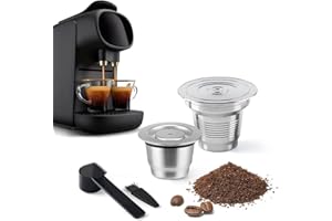 BENFUCHEN Cápsulas de café reutilizables de acero inoxidable compatibles con L'OR Barista LM8012, cápsulas de café recargables de metal para cápsulas de café espresso