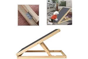 Efan - Rampa portatile per cani in legno massiccio, scala per cani, altezza regolabile con tappeto antiscivolo per animali domestici, fino a 150 kg, ideale per auto, camion (L70 x W35 cm, H30-40 cm)