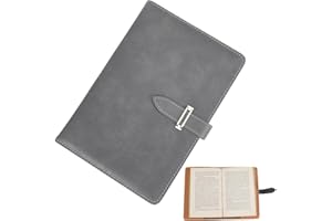 craspire A5 Leather Notebook Cover Grey Waterproof Envelope Folder Refillable Notebook Business Briefcase Envelope Folder Handmade Leather Diary Cover for Book Lovers