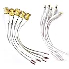 Homenique Combo Pack Of 10 Pc Bnc Connector(5+5) With Copper Wire - 18Cm & 5 Pc Dc Power Pigtail Male Cables With 2.1Mm Conne