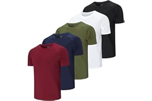 Cimic 1, 3, 5 o 7 Piezas Camiseta Deporte Hombre, Camisetas Manga Corta Hombre, Secado Rápido Respirable para Running Gimnasio