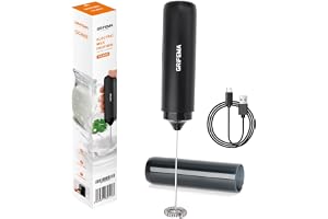 GRIFEMA Espumador de Leche Eléctrico Recargable Batidor Café USB | 13000 RPM Mini Batidor Leche con Varilla Inox, Sin BPA, Ergonómico para Latte, Cappuccino, Matcha y Batidos Proteicos