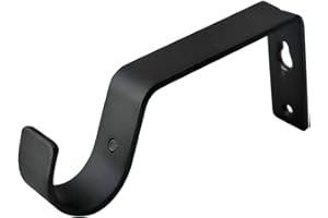 Your Home Online 28mm & 19mm Heavy Duty Metal Curtain Pole Rod Wall Bracket Holder 8 Colours (Matt Black, 28mm Quantity 2)