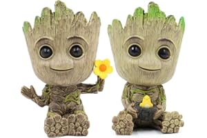 SLOCME Lot de 2 pots de fleurs avec trou de drainage Les Gardiens de la Galaxie, Multicolore, 8 x 8 x 15 cm