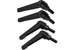 Nivofu 4 Stück Klemmhebel Griff, M8 Verstellbare Klemmhebel aus Kohlenstoffstahl, Befestigungsgriff, Klemmhebel mit Gewindebuchse, Maschinengriffe für Schweißgeräte Druckgeräte, Schwarz (20mm)