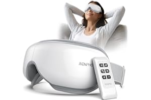 RENPHO Eyeris 1 Eye Massager with Heat, Heated Eye Massage Mask with Remote, Vibration and Bluetooth Music, Eye Mask for Sleeping, Dry Eyes, Christmas Gifts for Women & Men