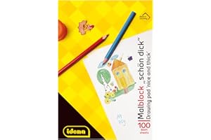 Idena 10390 - Blocco per disegnare in formato A4, 100 fogli, 70 g/m², ottimo spessore, 1 pezzo