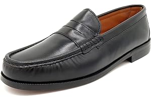 MARTTELY Herren Slipper Nappa Leder Komfort Business Schuhe Ledersohle Rahmengenäht Schwarz