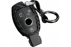 M.JVisun Suave Silicona Llave del Coche Carcasas para Llaves para Mercedes-Benz Clase A B Clase C E S G M V CLA CLS GLA GLC GLE GLK GL GLS SL SLK SLC Viano para Metris Funda - Negro - Ronda Llavero