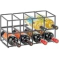 Green Touch Stackable, Metal Geometric Free-Standing Water Bottle and Wine Rack Storage Organizer for Kitchen Countertops, Pantry, Fridge - Holds 8 Bottles - 2 Pack - Black