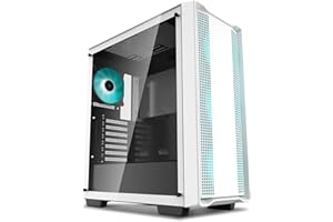 DeepCool CC560 WH ATX PC Case Mid-Tower, 4 Ventole LED da 120mm Preinstallates, Pannello Frontale a Flusso d'Aria e Pannello Superiore in Mesh,Bianco