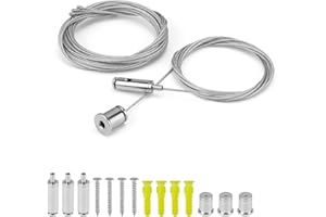 Cuerda de Acero Inoxidable 1,5 mm, HASLED Cable de Alambre Ajustable de 4 Piezas, Revestimiento de Cable de Acero Inoxidable de 2 M, Cuerda de Eslinga de Alambres De Acero Para Fotos, Ropa, Luces