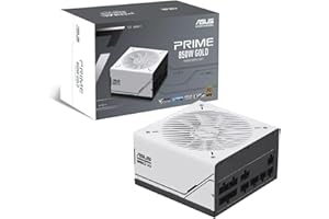 ASUS Prime 850W Gold, Alimentatore Modulare per PC, 850W di Potenza, PCle Gen 5.0, 80 Plus Gold, Standard ATX 3.0, Ventola con Doppio Cuscinetto a Sfera, Bianco, PRIME-850W-GOLD