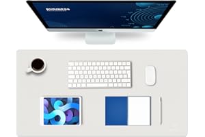 K KNODEL Duży podkład pod biurko, podkładka biurowa, podkład pod laptop dla biurka, ochraniacz biurka, podkład na pulpicie, podkład do pisania na biurku, podkładka pod pisak (40x80cm, Biały)