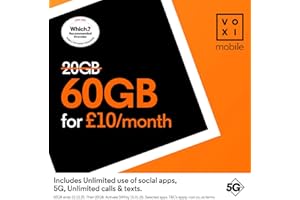 PATHFINDERGTM LTD VOXI SIM Card with Endless Social Media, Calls, Texts and Roaming Vodafone LATEST OFFER (£10)
