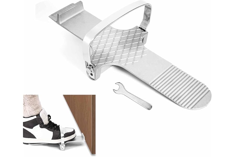 Panel Lifter, Drywall Foot Lift, Door Hanging Tool, Multifunctional Alloy Board Lifter, Sheetrock Plaster Sheet Lifting Tools for Glass, Ceramic Tile, Cabinets, Hinge Installation-Silver