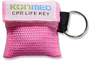 KONMED 20 Stück/Packung CPR-Gesichtsschutzschilder, CPR-Maske, Erste-Hilfe-Schlüsselanhänger, Schlüsselanhänger (Rosa)