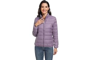 Teemie Chaquetas Acolchada Para Mujer Ligera Plumón Estilo Cazadora Resistente al Agua Cremallera Jacket Ropa Cálida Corta Entretiempo Abrigo Invierno Montaña Deporte