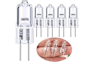 Vinaco G4 12V 20W Halogen Glühbirne, 5er Pack G4 Halogen 20W Leuchtmittel Dimmbar Warmweiß 2800K, Lange Lebensdauer Halogenlampen G4 20 Watt für Unterschrank-Puckleuchte, Kronleuchter.