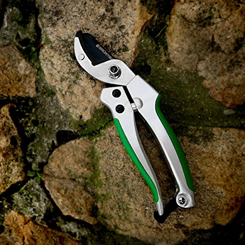 GRÜNTEK Amboss Gartenschere TUKANE 195mm, Klinge aus japanischem SK5 Stahl, Baumschere mit SOFT-TOUCH-Griffe - 7