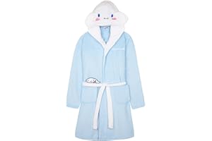 Hello Kitty Sanrio Peignoir Fille et Ado, Peignoir Capuche Polaire Doux avec Ceinture, Cinnamoroll Kuromi, Anime Cadeau Fille