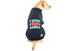 HUFT I Love My Daddy T-Shirt for Dogs - Navy Blue - S Cute & Comfortable Dog T-Shirt Dog Clothes for Small, Medium & Large Breeds Pet Apparel & Accessories