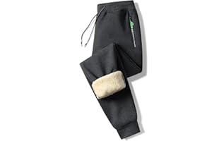 ZOXOZ Pantaloni Tuta Uomo Felpata Pile Fleece Foderato Termici Cotone Sportivi Joggers Pantaloni Cerniera Tasche Laterali