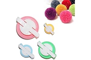 TaleeMall 4 Sizes (small to large) of Pom Pom Maker Set for DIY Pompom Kit Fluff Ball Weaver Maker