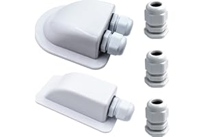 QIQN Dachdurchführung Solar 2-Fach/1-Fach Solarmodul Kabeldurchführung für Dachbefestigungen Kabeltypen Sat-Anlage Wohnmobil Caravan Boot (Weiß ABS)