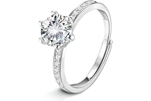 JeweBella 925 Sterling Silver Rings for Women Girls Cubic Zirconia Adjustable Thumb Ring Promise Wedding Engagement Rings Silver Eternity Ring Anniversary Jewellery Gifts