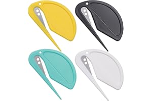 Unvtap Brieföffner 4 Stück Brieföffner Kunststoffgriff, Kuvertöffner Kunststoff Slitter Effizient Mail Öffner Tool für Verpacken Post und Papier Schneiden, 4 Farben